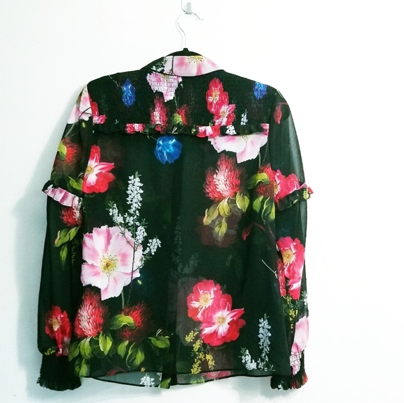 🍒NWOT🍒 TED BAKER SHEER BLOUSE - Picture 2 of 6